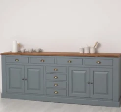 Casa Padrino Sideboard im Landhausstil mit 4 Türen, 8 Schubladen und Eichenholzplatte, 239 x 47 x 93 cm