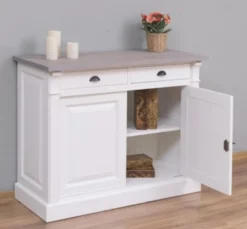 Casa Padrino Sideboard im Landhausstil mit 2 Türen, 2 Schubladen und Eichenholzplatte, 116 x 51 x 90 cm