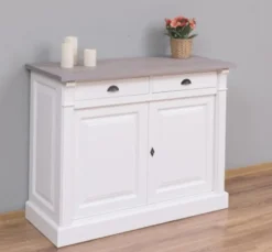 Casa Padrino Sideboard im Landhausstil mit 2 Türen, 2 Schubladen und Eichenholzplatte, 116 x 51 x 90 cm