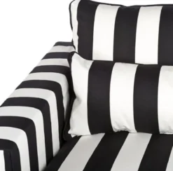 Casa Padrino Sofa Schwarz / Weiß - Modernes Wohnzimmer Sofa mit Streifen - Moderne Wohnzimmer Möbel