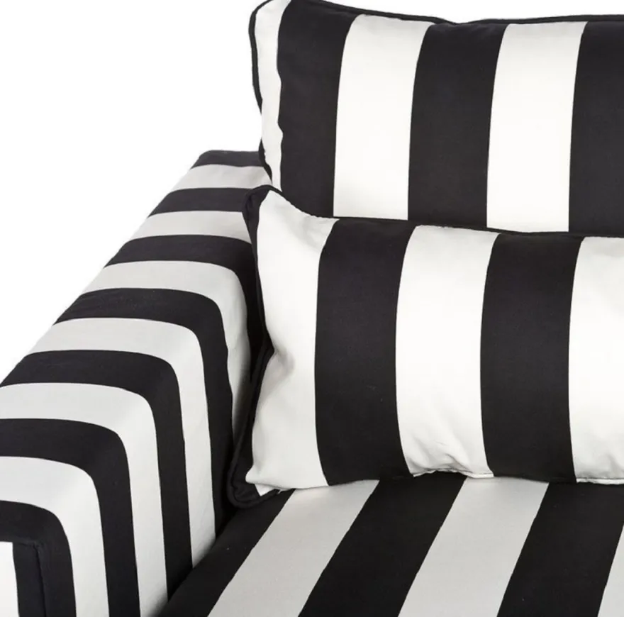 Casa Padrino Sofa Schwarz / Weiß - Modernes Wohnzimmer Sofa mit Streifen - Moderne Wohnzimmer Möbel