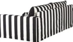 Casa Padrino Sofa Schwarz / Weiß - Modernes Wohnzimmer Sofa mit Streifen - Moderne Wohnzimmer Möbel