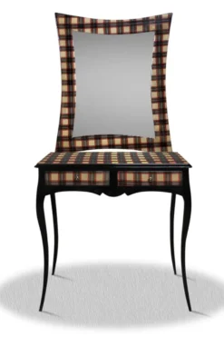 Casa Padrino Spiegelkonsole mit 2 Schubladen, Schwarz / Rot / Beige, 90 x 40 x H. 200 cm - Limited Edition