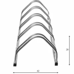 Casa Padrino Stahl Fahrradständer Silber 170 cm - Metall Fahrradständer - Stadt & Park Equipment