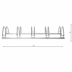 Casa Padrino Stahl Fahrradständer Silber 170 cm - Metall Fahrradständer - Stadt & Park Equipment
