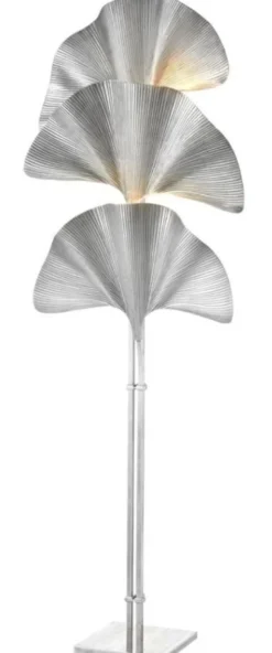Casa Padrino Stehleuchte Silber 80 x H. 197 cm - Luxus Stehlampe