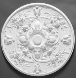 Casa Padrino Stuck Rosette 79 x 79 cm Deckenstuck Deckenrosette Stuckrosette Wandrosette Barock Jugendstil Weiß