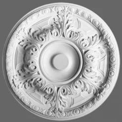 Casa Padrino Stuck Rosette 49 x 49 cm Deckenstuck Deckenrosette Wandrosette Barock Jugendstil Weiß