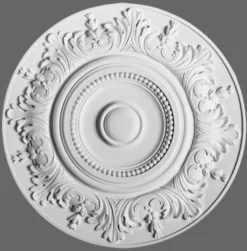 Casa Padrino Stuck Rosette 47 x 47 cm Deckenstuck Deckenrosette Wandrosette Barock Jugendstil Weiß