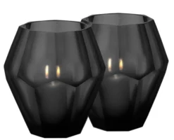 Casa Padrino Teelichthalter Set Schwarz 17 x H. 16 cm - Luxus Qualität