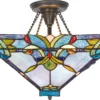 Casa Padrino Tiffany Deckenleuchte im Barock Stil Bunt, Ø 36 x H. 40 cm - Handgefertigte Glaslampe