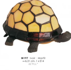 Casa Padrino Tiffany Decoleuchte Schildkröte creme, handgefertigt aus 62 Glasstücken, Durchmesser 21 cm, E14 Fassung
