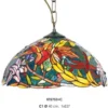 Casa Padrino Tiffany Hängeleuchte Mosaikglas Gelb Grün Rot 40 cm - Barock Deckenlampe