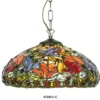 Casa Padrino Tiffany Pendelleuchte im Barockstil, Buntglas, Durchmesser 40 cm, 1-flammig