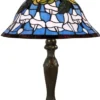Casa Padrino Tiffany Tischlampe Mehrfarbig Ø 40,5 x H. 59 cm - Luxus Tischleuchte aus zahlreichen Glas Mosaik Stücken