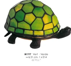 Casa Padrino Tiffany Tischleuchte Schildkröte Grün Ø 21 cm - Tiffany Deko Leuchte