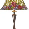 Casa Padrino Tiffany Tischleuchte Hockerleuchte im Mosaik Design, Mehrfarbig, Durchmesser 40 cm, Modell ModX3b