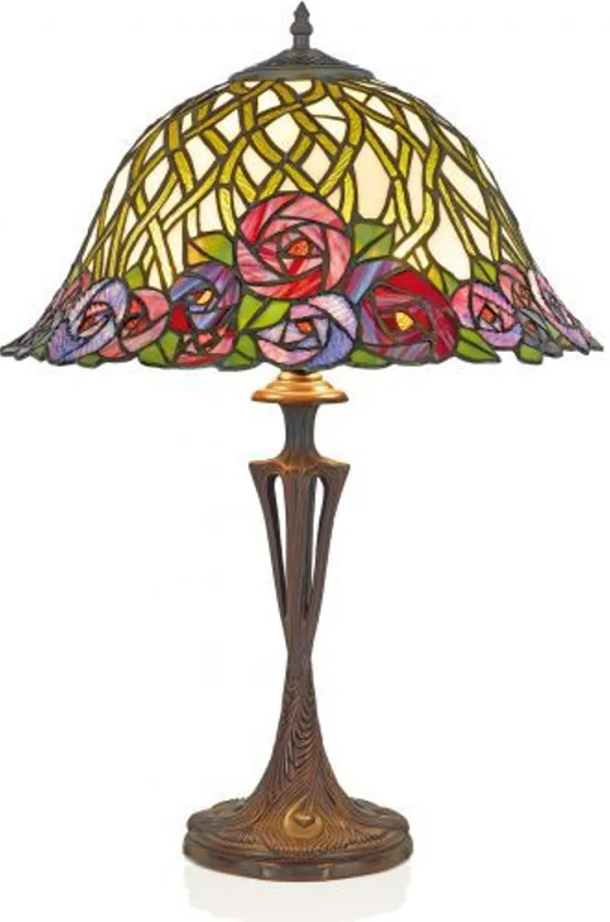 Casa Padrino Tiffany Tischleuchte Hockerleuchte im Mosaik Design, Mehrfarbig, Durchmesser 40 cm, Modell ModX3b