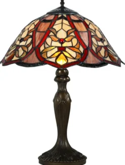 Casa Padrino Tiffany Tischleuchte / Tischlampe Mehrfarbig Ø 40 x H. 59 cm - Luxus Wohnzimmer Leuchte