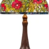 Casa Padrino Tiffany Tischleuchte Hockerleuchte Mehrfarbig Ø 50 x H. 80 cm