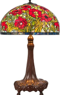 Casa Padrino Tiffany Tischleuchte Hockerleuchte Mehrfarbig Ø 50 x H. 80 cm