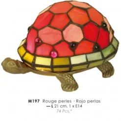 Casa Padrino Tiffany Tischleuchte Schildkröte Rot Ø 21cm - Tiffany Deko Lampen