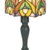 Casa Padrino Tiffany Tischleuchte im Barock Stil, handgefertigt, Bunt und Braun, Höhe 32 cm, Länge 14 cm