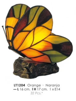 Casa Padrino Tiffany Tischleuchte Schmetterling Ø 16 x H. 17 cm - Tiffany Deko Leuchte
