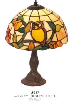 Casa Padrino Tiffany Tischleuchte Ø 25 x H. 34 cm - Tiffany Hockerleuchte