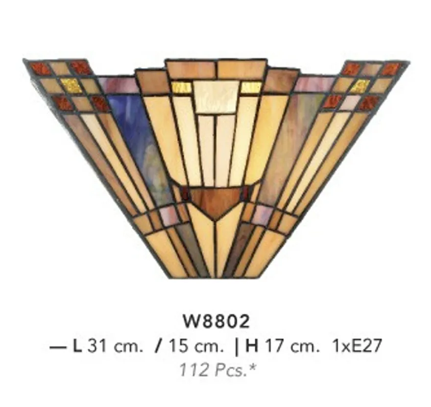 Casa Padrino Tiffany Wandleuchte Kunstobjekt aus 112 Glasstücken Durchmesser 31 x 17 cm