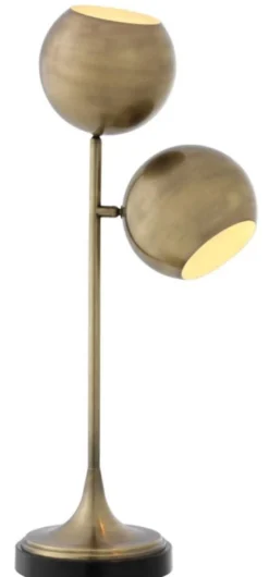 Casa Padrino Tischleuchte Antik Messing / Schwarz Ø 32 x H. 74 cm - Luxus Qualität