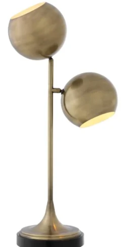 Casa Padrino Tischleuchte Antik Messing / Schwarz Ø 32 x H. 74 cm - Luxus Qualität