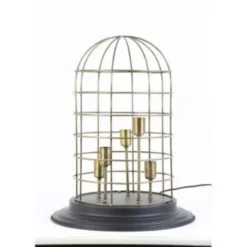 Casa Padrino Tischleuchte Schwarz / Bronze 47 x H 60 cm - Elegante Leuchte aus Metall