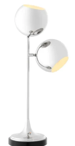 Casa Padrino Tischleuchte Silber / Schwarz Ø 32 x H. 74 cm - Luxus Qualität