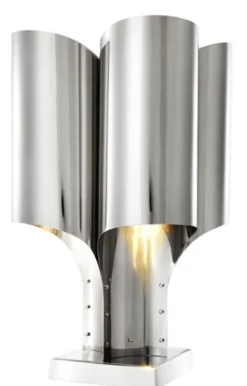 Casa Padrino Tischleuchte Silber 46 x 46 x H. 82,5 cm - Luxus Tischlampe