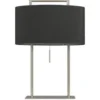 Casa Padrino Tischleuchte Silber 45 x 21 x H 64 cm - Elegante Tischlampe in Silber und Schwarz