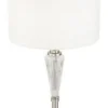 Casa Padrino Tischleuchte Silber / Weiß Ø 26,5 x H. 46 cm - Elegante Tischlampe im Neoklassischen Stil