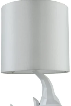 Casa Padrino Tischleuchte Weiß in exklusivem Design Ø 24 x H. 48,5 cm - Luxus Hotel & Restaurant Beleuchtung