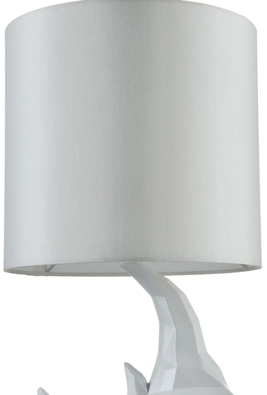 Casa Padrino Tischleuchte Weiß in exklusivem Design Ø 24 x H. 48,5 cm - Luxus Hotel & Restaurant Beleuchtung