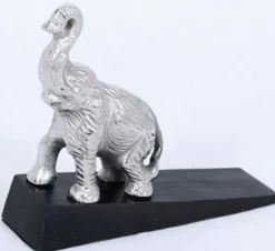 Casa Padrino Türstopper Elefant Silber / Schwarz - Luxus Accessoires