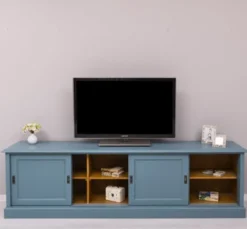 Casa Padrino TV Schrank im Landhausstil mit 4 Schiebetüren, 246 x 46 x 70 cm