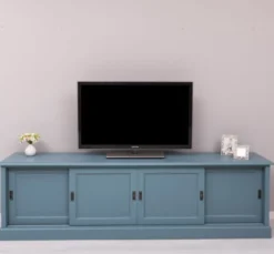 Casa Padrino TV Schrank im Landhausstil mit 4 Schiebetüren, 246 x 46 x 70 cm