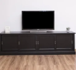 Casa Padrino TV Schrank im Landhausstil mit 4 Schiebetüren, 246 x 46 x 70 cm