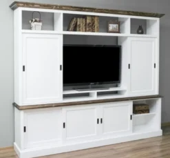 Casa Padrino TV Schrank im Landhausstil mit 6 Schiebetüren, 254 x 46 x 210 cm