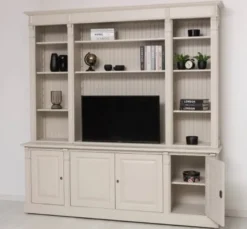 Casa Padrino TV Schrank im Landhausstil Creme Waterloo, 223 x 51 x 228 cm