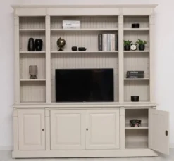 Casa Padrino TV Schrank im Landhausstil Creme Waterloo, 223 x 51 x 228 cm