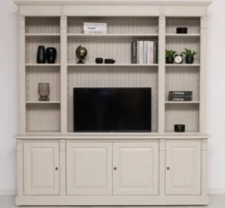 Casa Padrino TV Schrank im Landhausstil Creme Waterloo, 223 x 51 x 228 cm