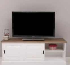 Casa Padrino TV Schrank im Landhausstil mit 2 Schiebetüren, 160 x 46 x 60 cm