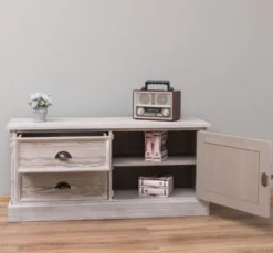 Casa Padrino TV Schrank im Landhausstil mit 1 Tür und 2 Schubladen, 120 x 40 x 57 cm