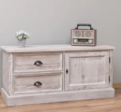 Casa Padrino TV Schrank im Landhausstil mit 1 Tür und 2 Schubladen, 120 x 40 x 57 cm